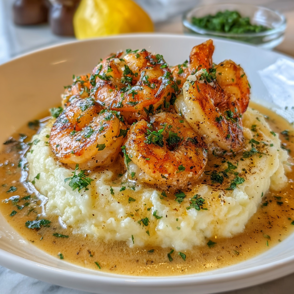 Best Creamy Garlic Shrimp With Mashed Potatoes