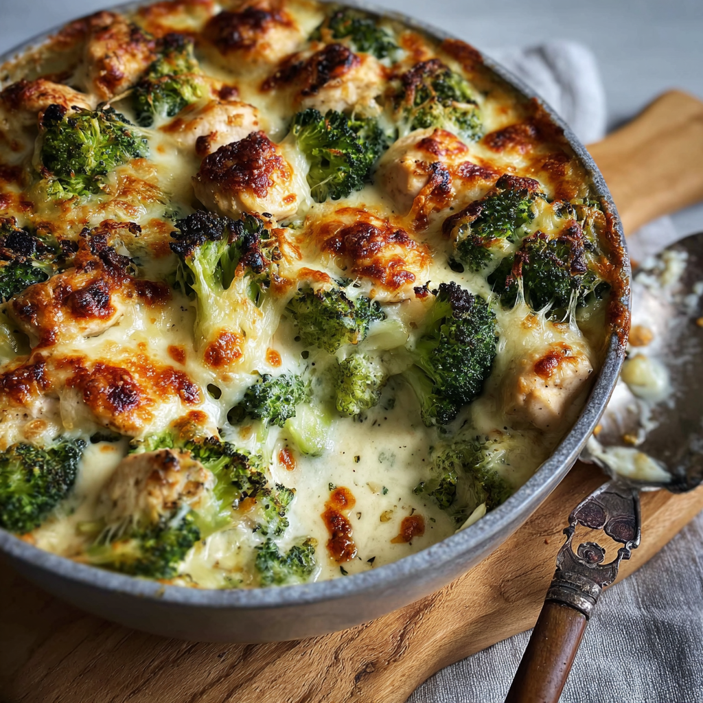 1-Pan Creamy Keto Chicken Broccoli Casserole